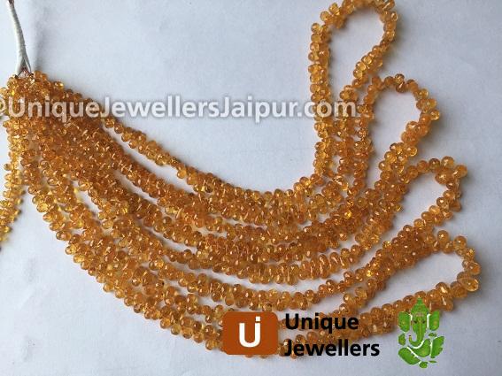 Mandarin Garnet Faceted Drop Beads